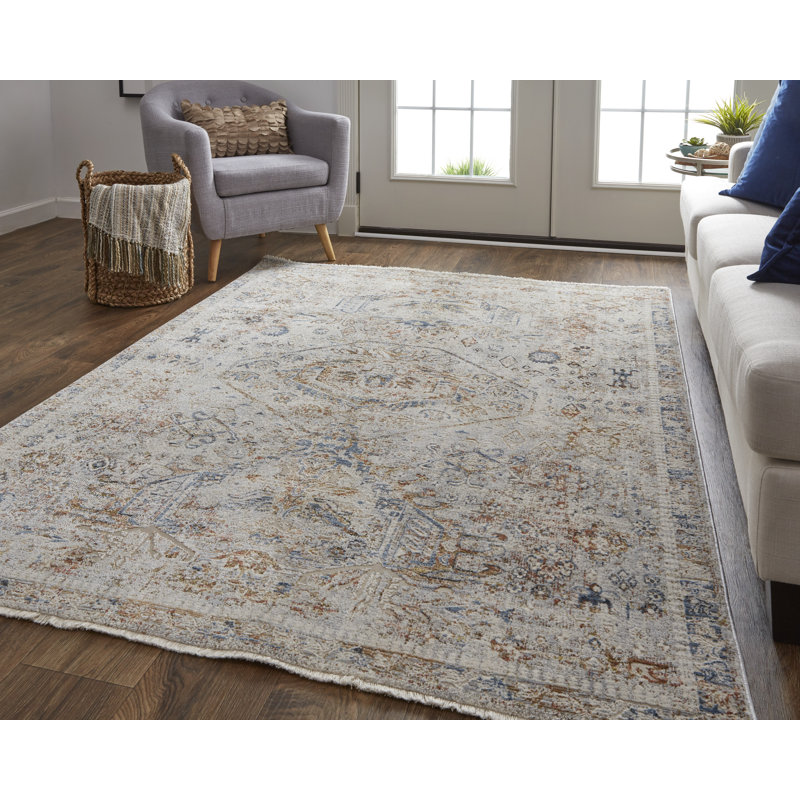 Langley Street Benedetto Gray/Blue/Brown Rug Wayfair